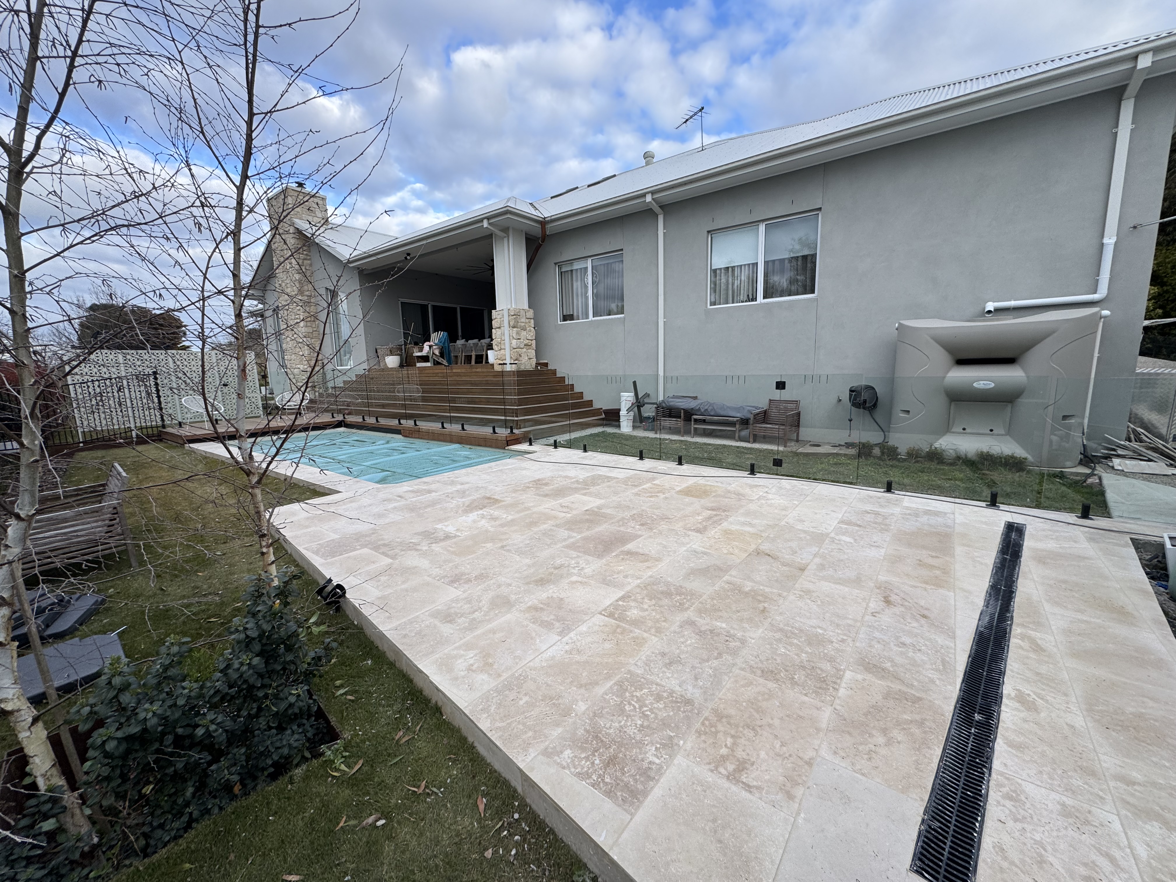 Pool area tiling
