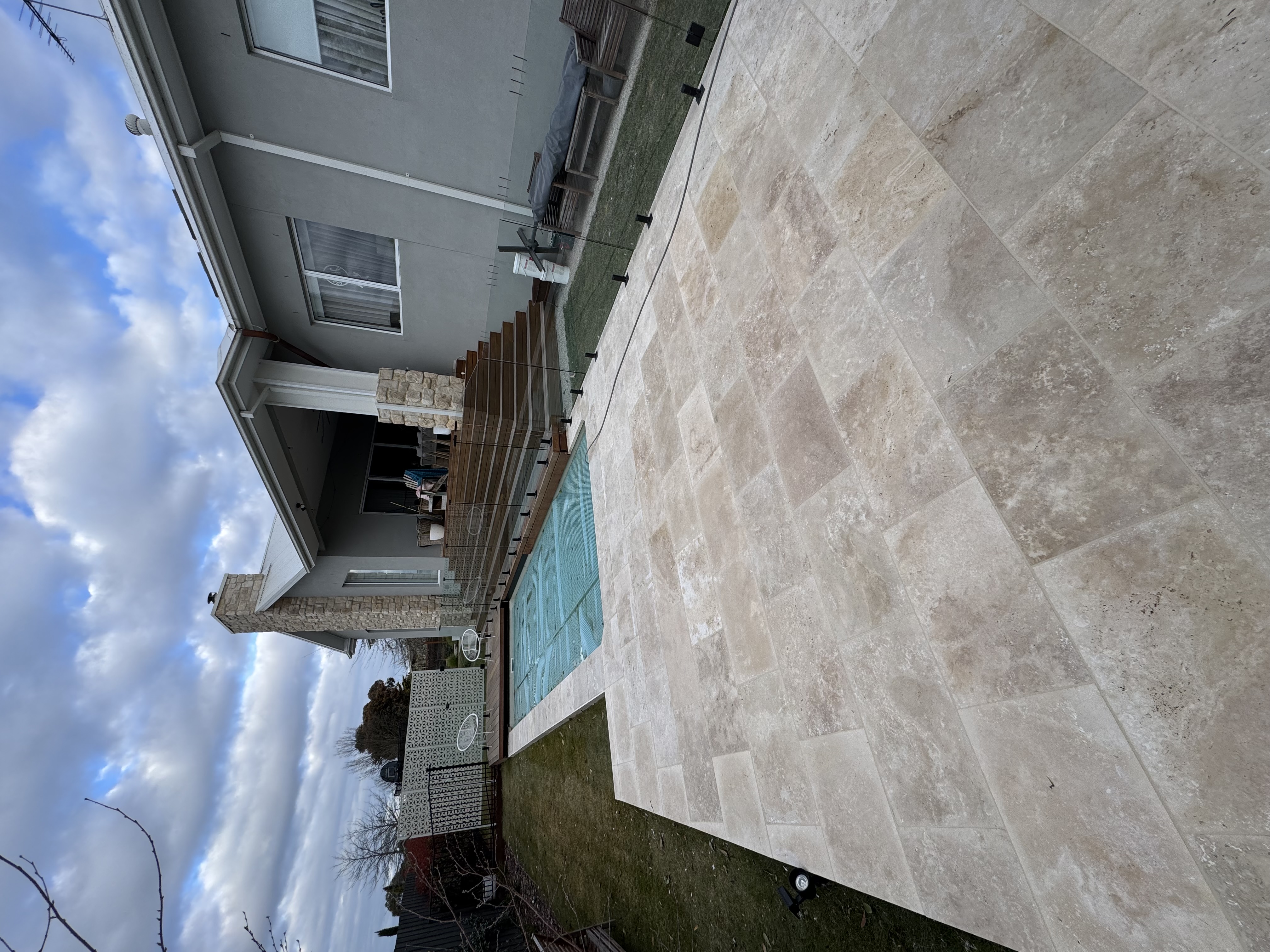 Swimming pool tile installation