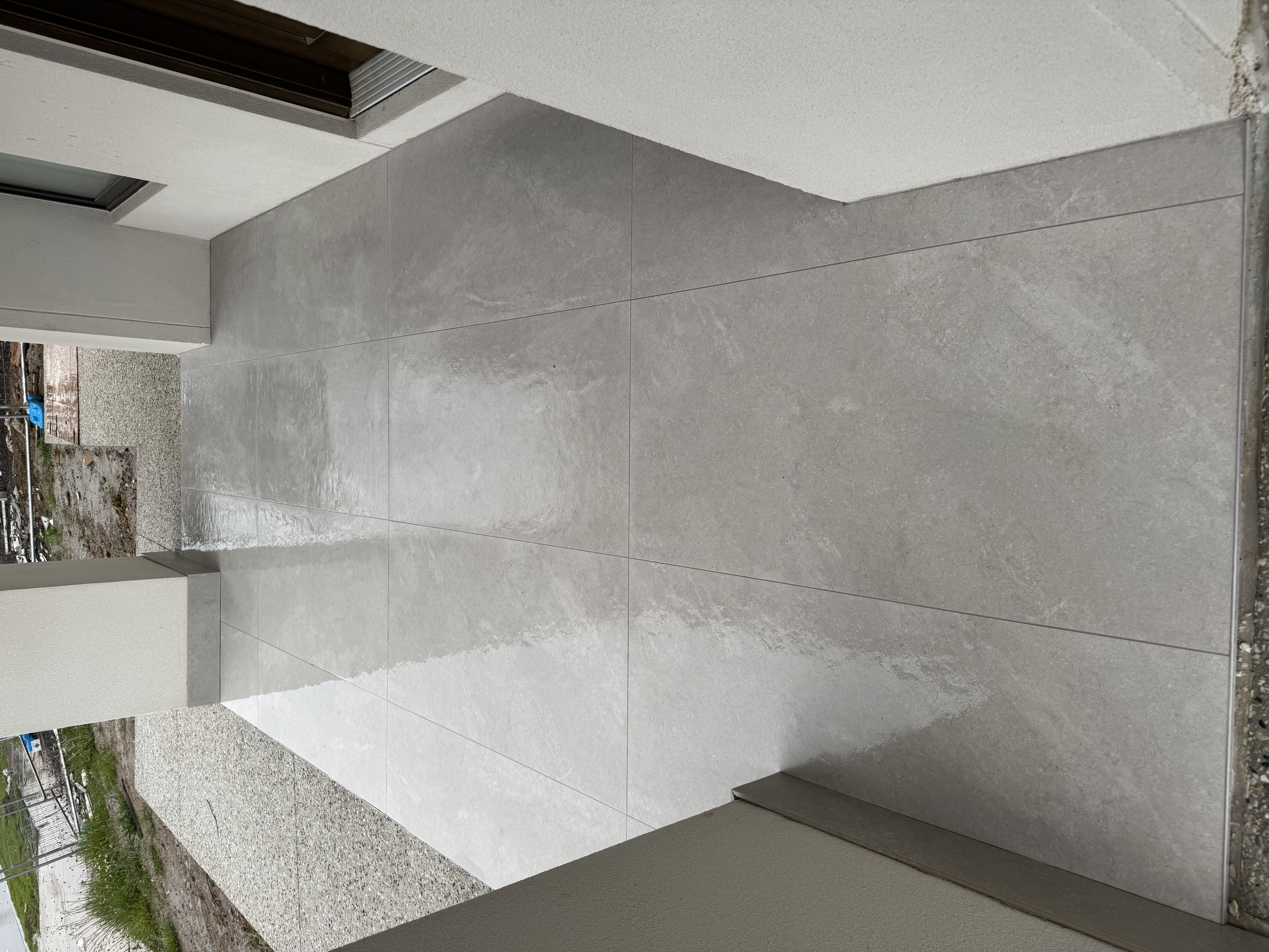 Front porch tile work